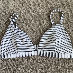 Black and White Striped swim top